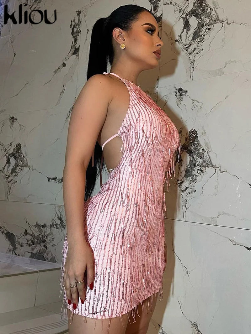 Nudetone mini vestido sin mangas ni espalda 