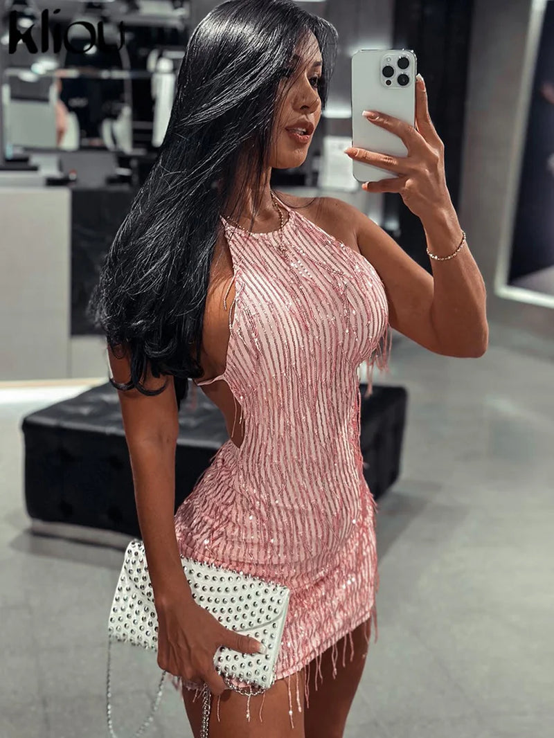 Nudetone mini vestido sin mangas ni espalda 