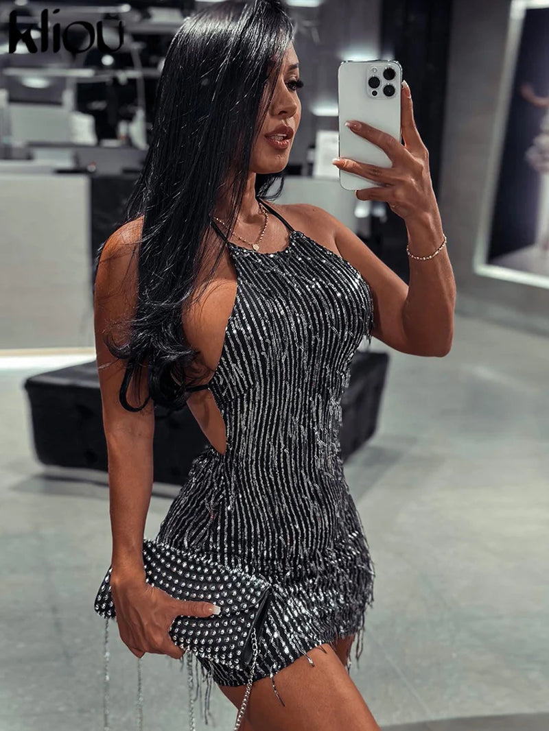 Nudetone mini vestido sin mangas ni espalda 