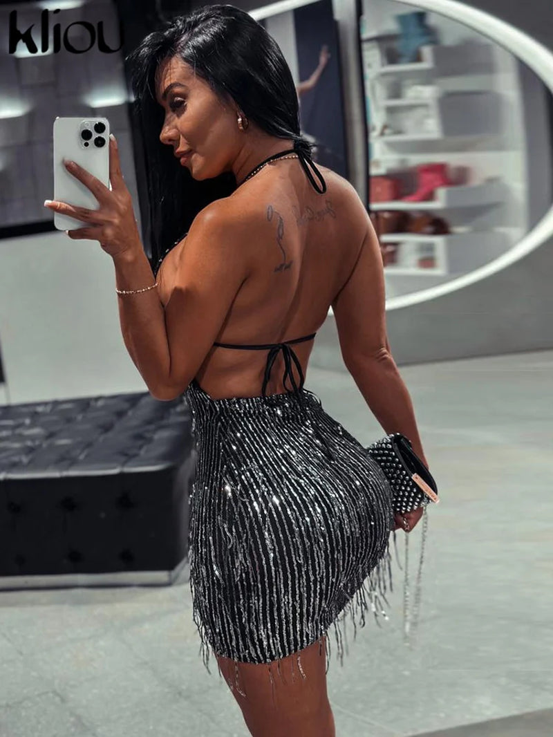Nudetone mini vestido sin mangas ni espalda 